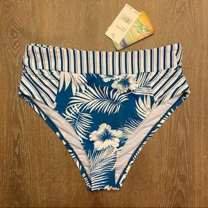 HOBIE Tropical/Striped 'Pea' Pocket Bikini Bottoms